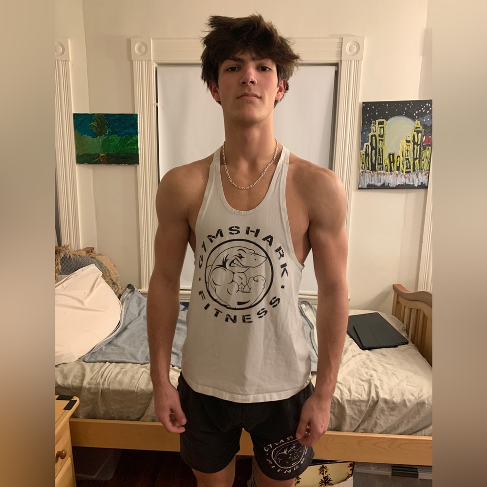 White Gymshark Muscle Tank